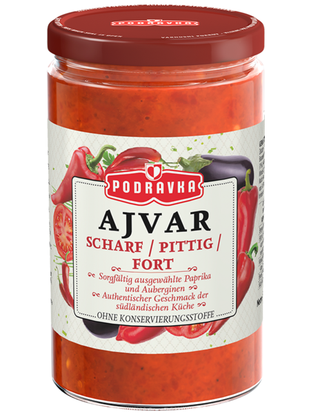 Ajvar scharf Chutney 350g Podravka Kroatien Bodega Dalmatia
